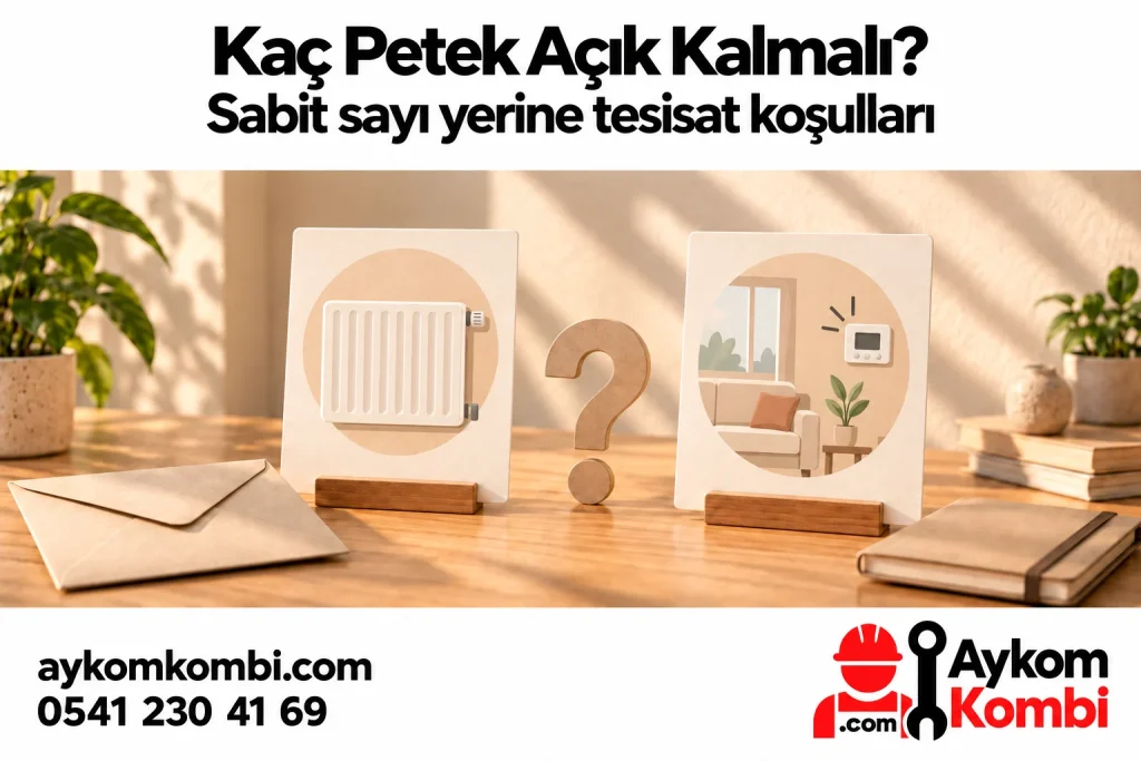 Petek sayısı yerine oda ve kontrol koşullarını değerlendirmeyi anlatan temsili editoryal illüstrasyon; gerçek tesisat fotoğrafı değildir.