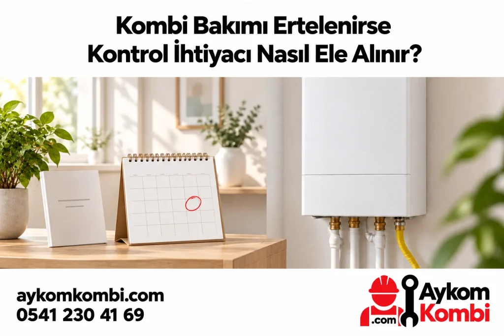 Kombi Bakımı Ertelenirse konusunu anlatan Aykom editoryal illüstrasyonu