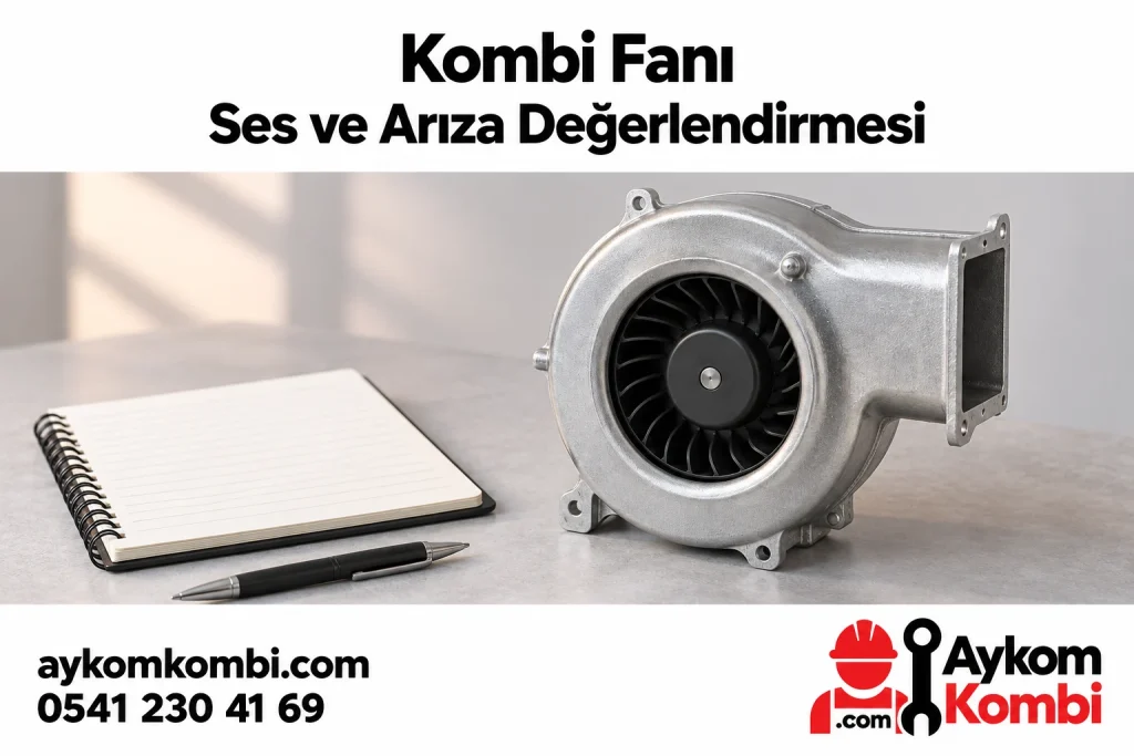 Hareketsiz bağlantısız kombi fanı ve boş gözlem defteri illüstrasyonu