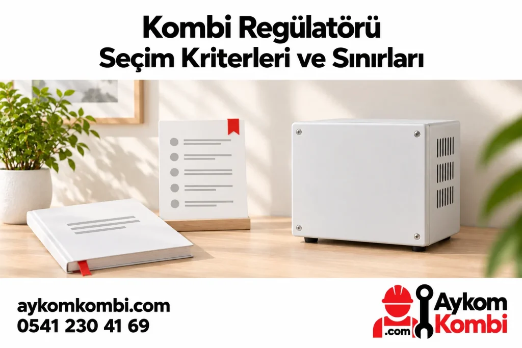 Kombi Regülatörü Seçim Kriterleri konusunu anlatan Aykom editoryal illüstrasyonu