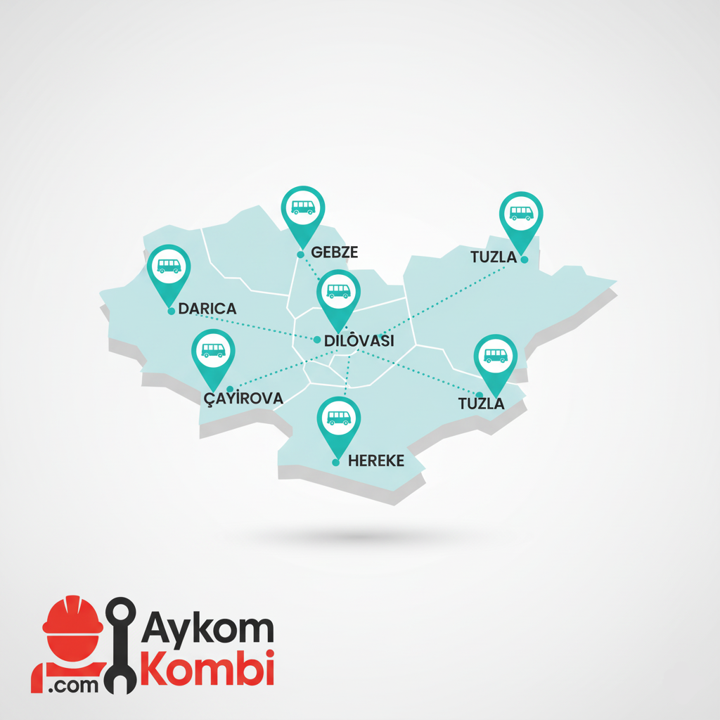 Kocaeli ve Tuzla Kombi Servis Bölgeleri Haritası
