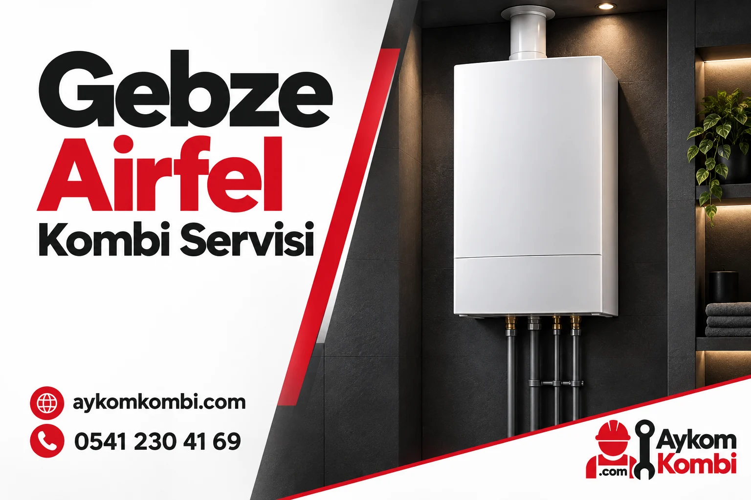 Aykom kimliğiyle hazırlanmış temsili duvar tipi ısıtma cihazı servis görseli