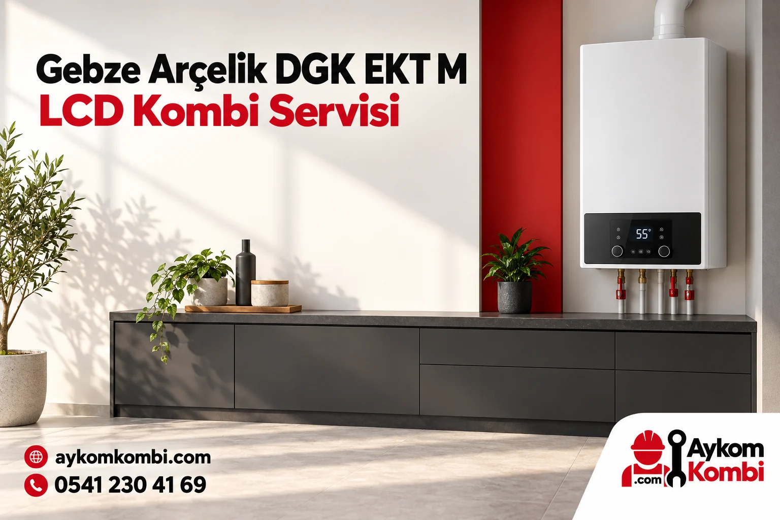Arçelik DGK EKT M LCD servis sayfası için temsili ısıtma cihazı ve Aykom kurumsal kapak tasarımı