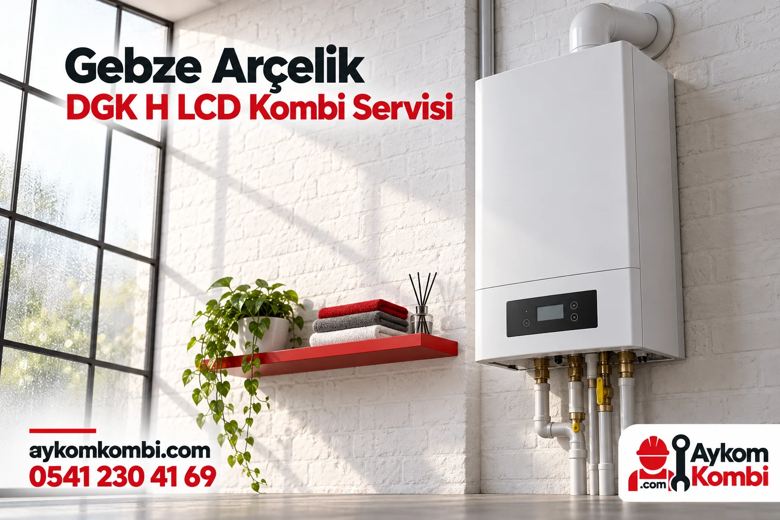 Arçelik DGK H LCD servis sayfası için temsili ısıtma cihazı ve Aykom kurumsal kapak tasarımı