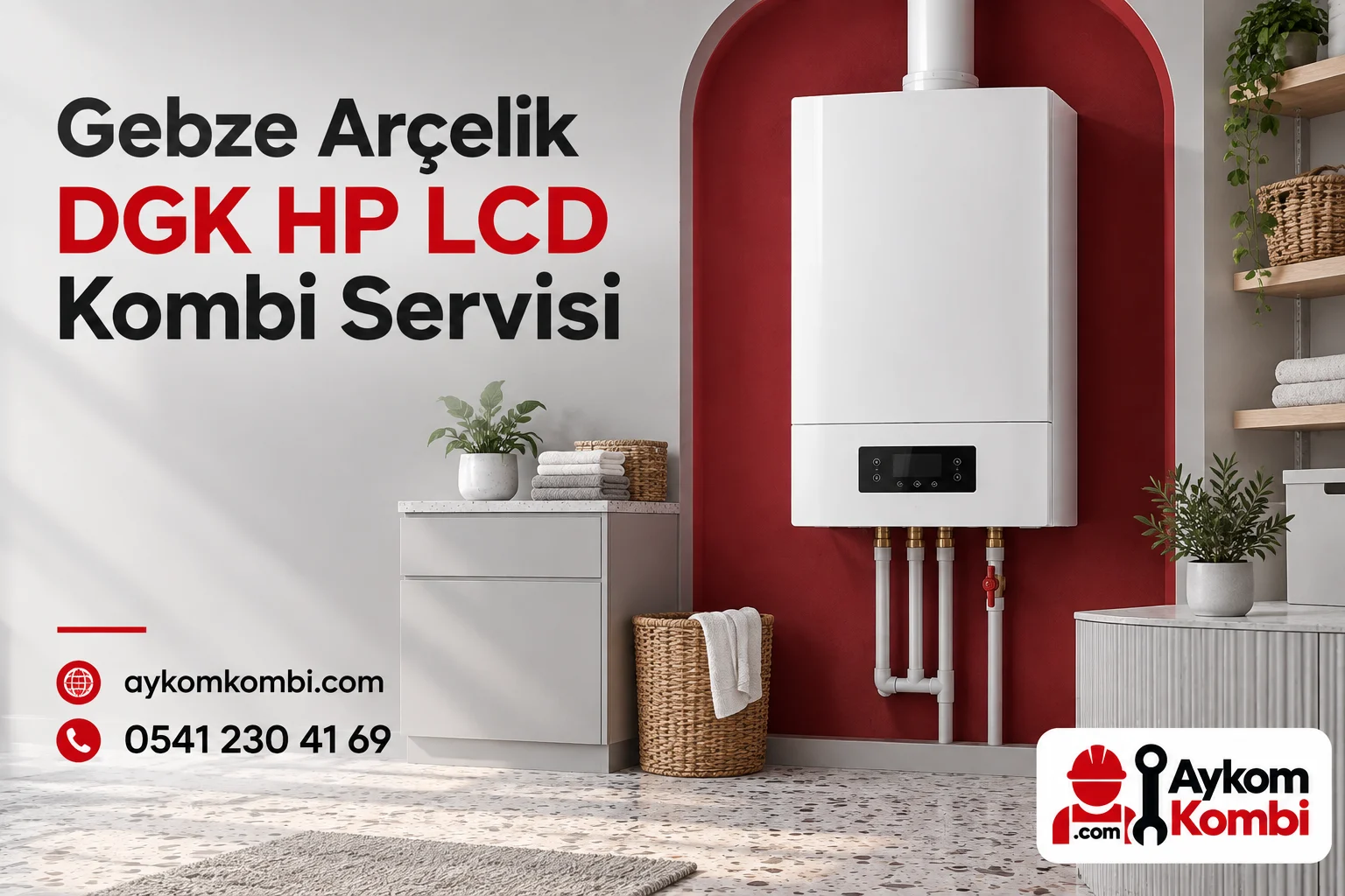 Arçelik DGK HP LCD servis sayfası için temsili ısıtma cihazı ve Aykom kurumsal kapak tasarımı