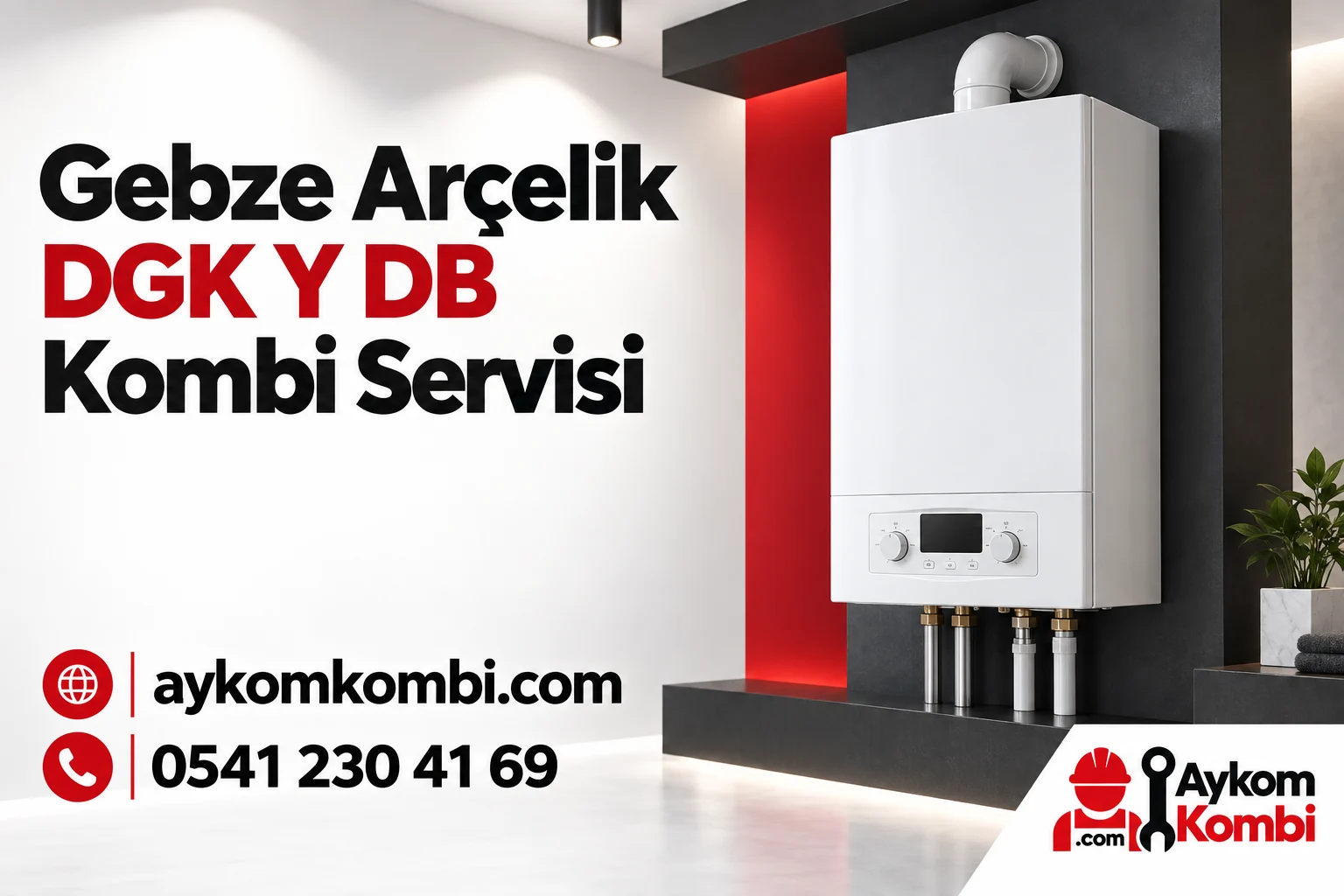 Arçelik DGK Y DB servis sayfası için temsili ısıtma cihazı ve Aykom kurumsal kapak tasarımı
