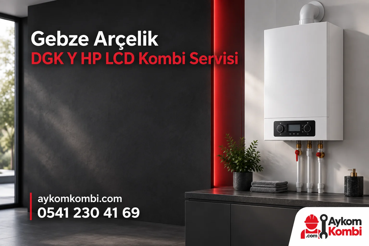 Arçelik DGK Y HP LCD servis sayfası için temsili ısıtma cihazı ve Aykom kurumsal kapak tasarımı