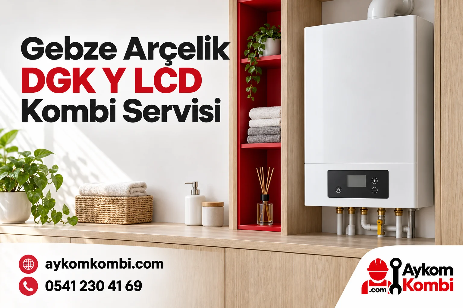 Arçelik DGK Y LCD servis sayfası için temsili ısıtma cihazı ve Aykom kurumsal kapak tasarımı