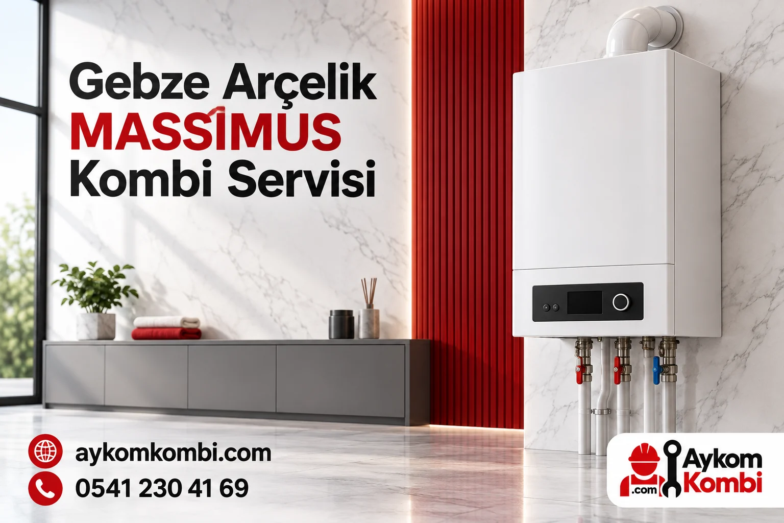 Arçelik MASSİMUS servis sayfası için temsili ısıtma cihazı ve Aykom kurumsal kapak tasarımı