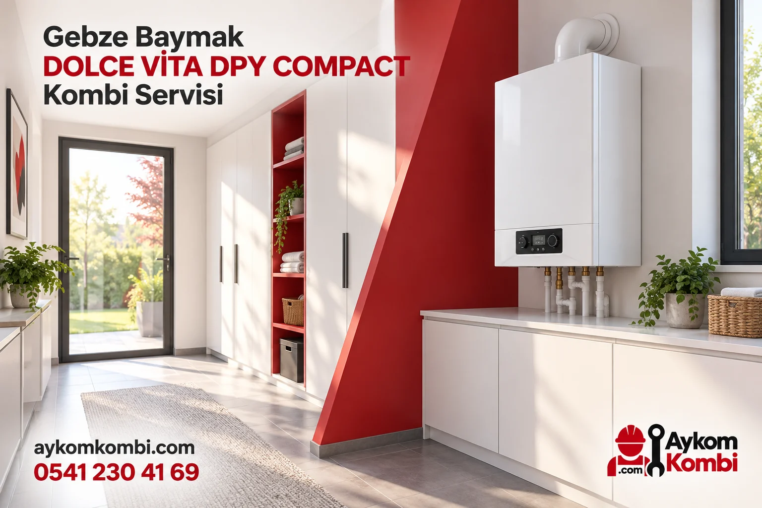 Baymak DOLCE VİTA DPY COMPACT servisi için temsili ısıtma cihazı ve Aykom kurumsal tasarımı