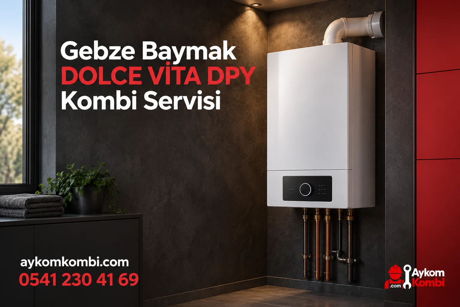 Baymak DOLCE VİTA DPY servisi için temsili ısıtma cihazı ve Aykom kurumsal tasarımı