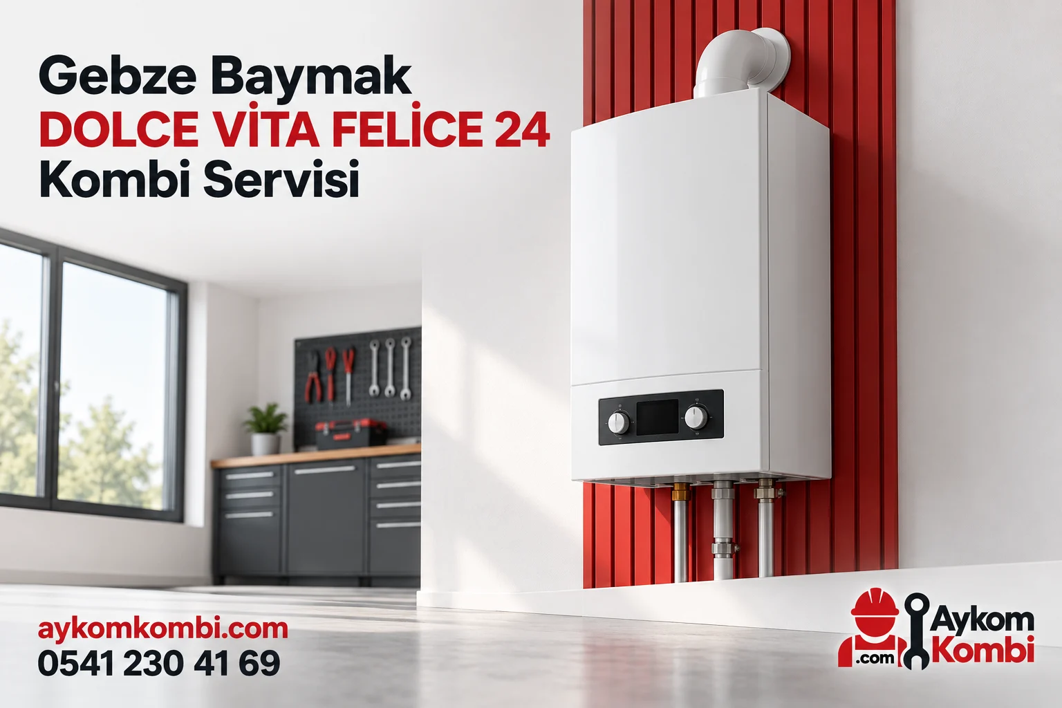 Baymak DOLCE VİTA FELİCE 24 servisi için temsili ısıtma cihazı ve Aykom kurumsal tasarımı