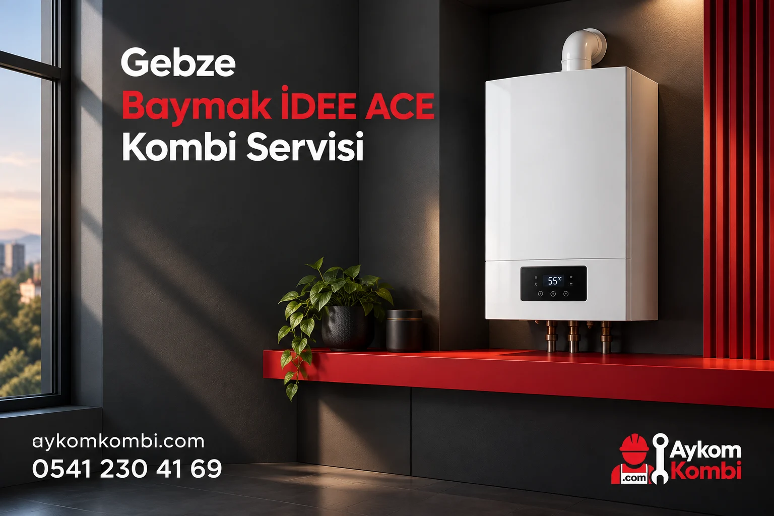 Baymak İDEE ACE servisi için temsili ısıtma cihazı ve Aykom kurumsal tasarımı