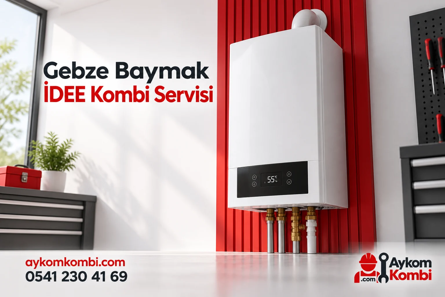 Baymak İDEE servisi için temsili ısıtma cihazı ve Aykom kurumsal tasarımı