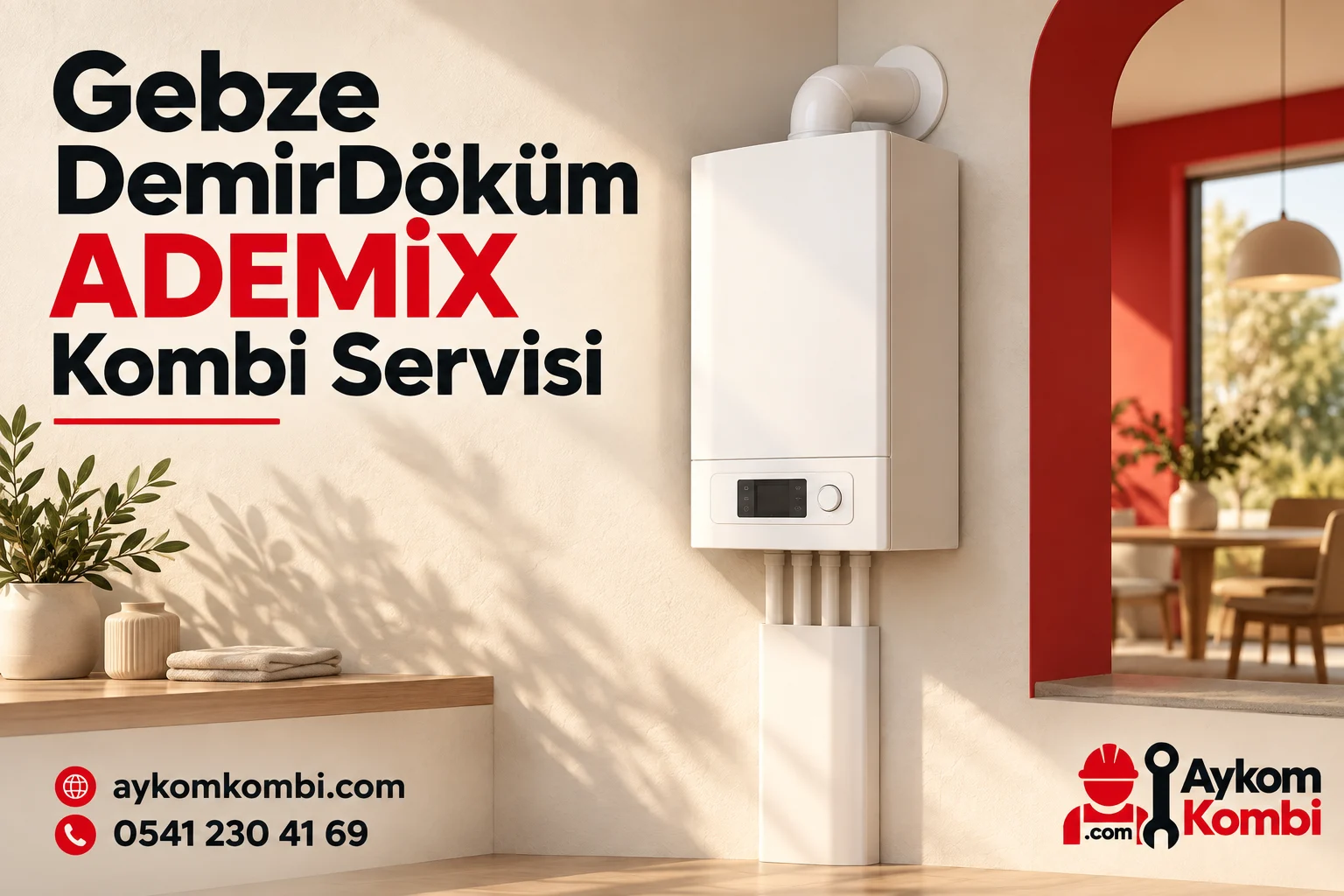 Aykom kimliğiyle hazırlanmış temsili duvar tipi ısıtma cihazı servis görseli