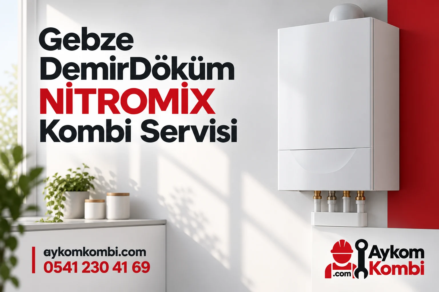 Aykom kimliğiyle hazırlanmış temsili duvar tipi ısıtma cihazı servis görseli