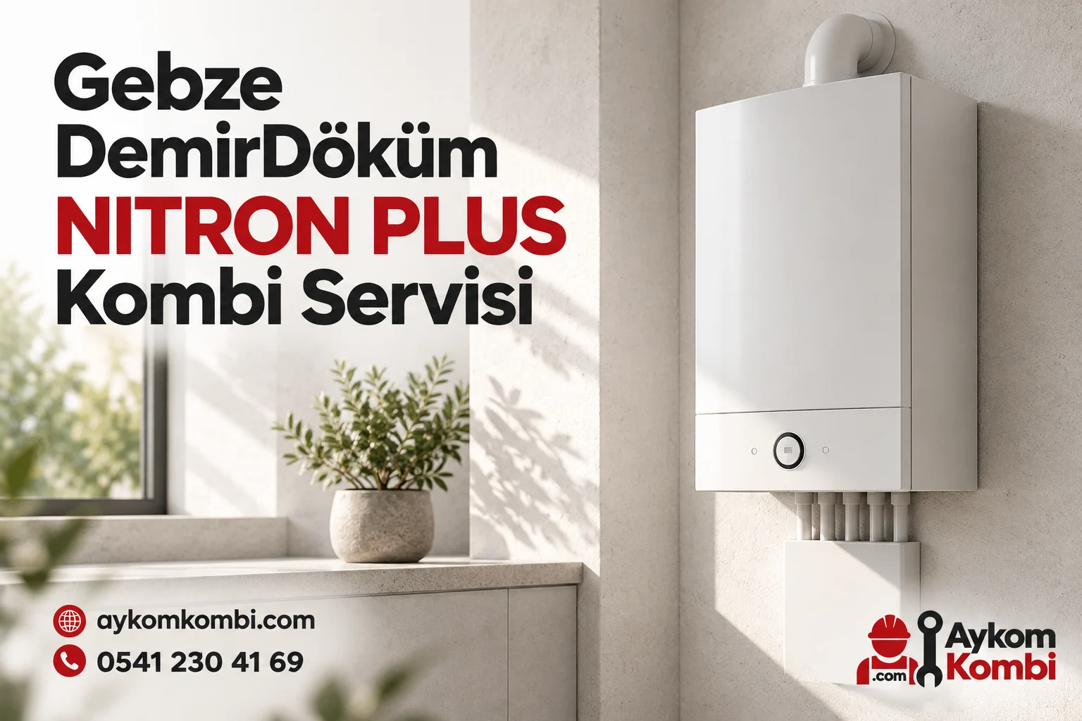 Aykom kimliğiyle hazırlanmış temsili duvar tipi ısıtma cihazı servis görseli