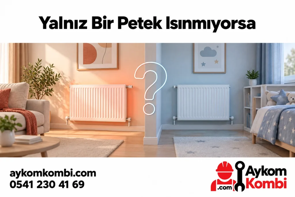 İki odadaki radyatörlerin farklı ısınmasını konu alan editoryal illüstrasyon