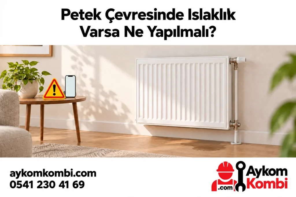 Petek çevresindeki ıslaklığı ve güvenli bildirim ihtiyacını anlatan illüstrasyon