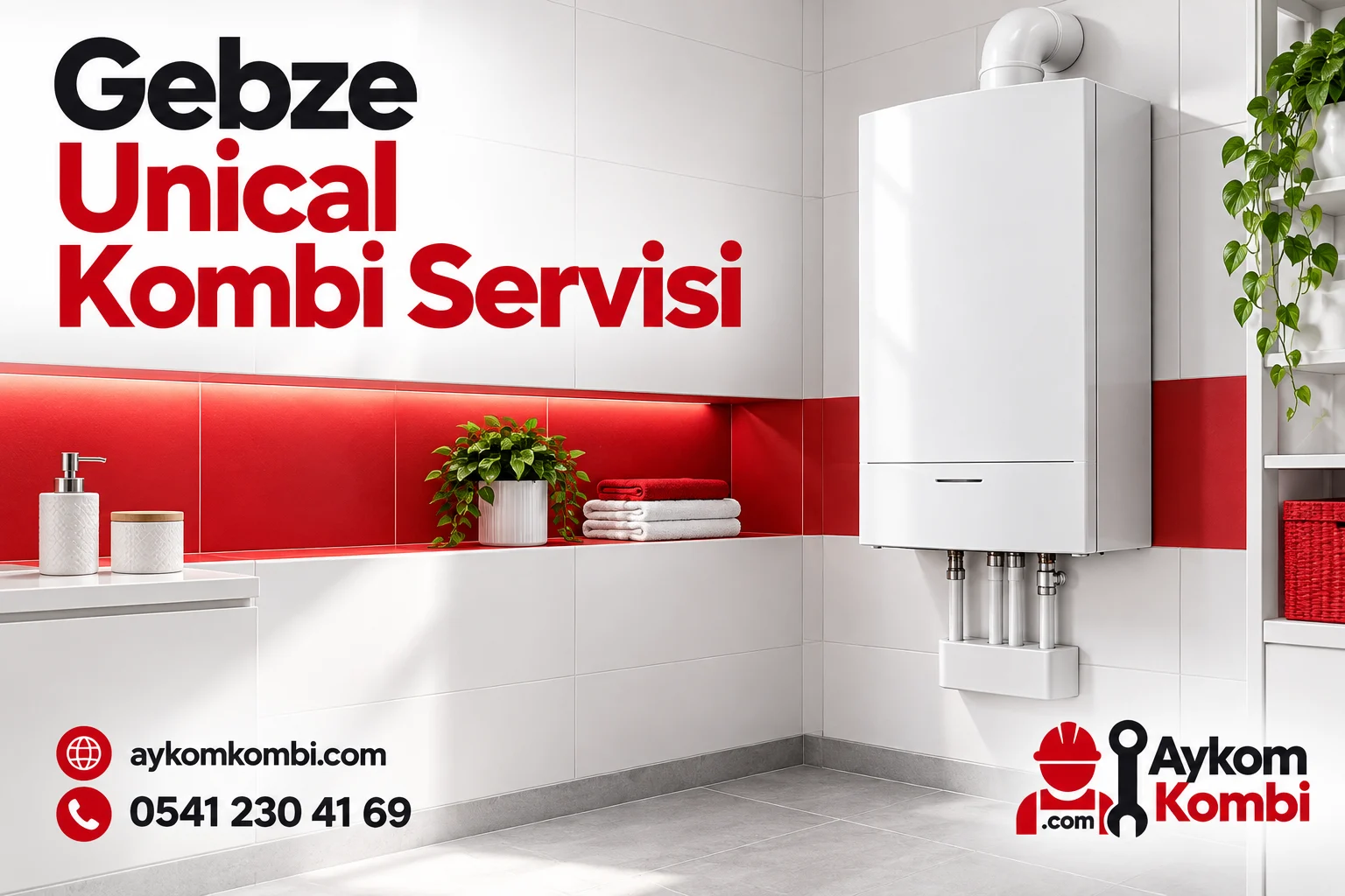 Aykom kimliğiyle hazırlanmış temsili duvar tipi ısıtma cihazı servis görseli