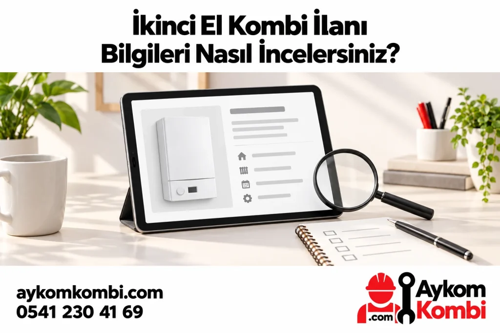 İkinci El Kombi İlanını İnceleme konusunu anlatan Aykom editoryal illüstrasyonu