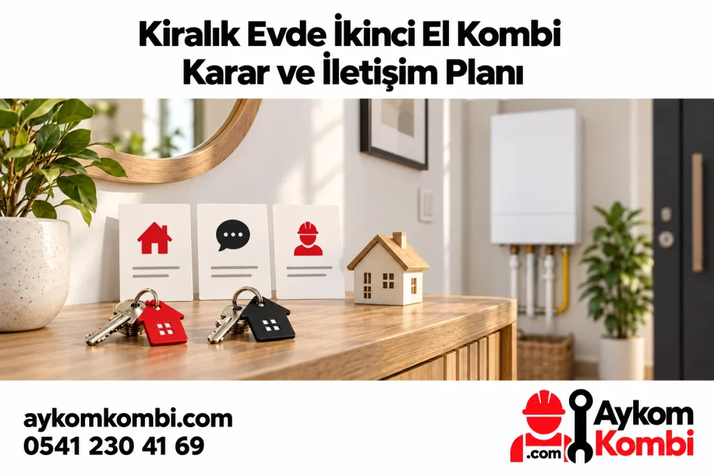 Kiralık Evde İkinci El Kombi konusunu anlatan Aykom editoryal illüstrasyonu