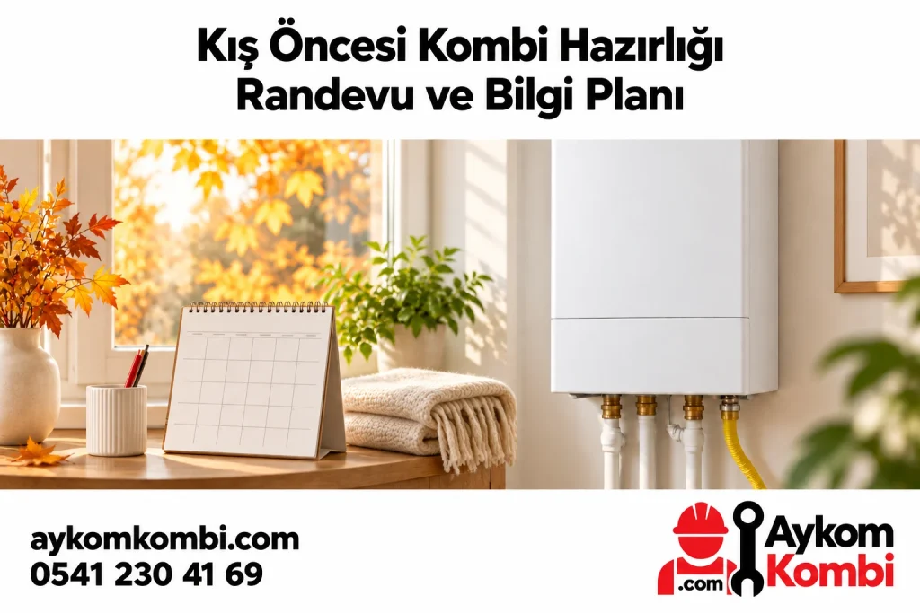 Kış Öncesi Kombi Hazırlığı konusunu anlatan Aykom editoryal illüstrasyonu