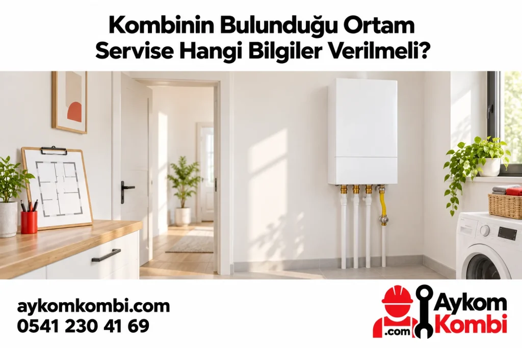 Kombinin bulunduğu alanı servis görüşmesinde tarif etmeyi temsil eden Aykom illüstrasyonu