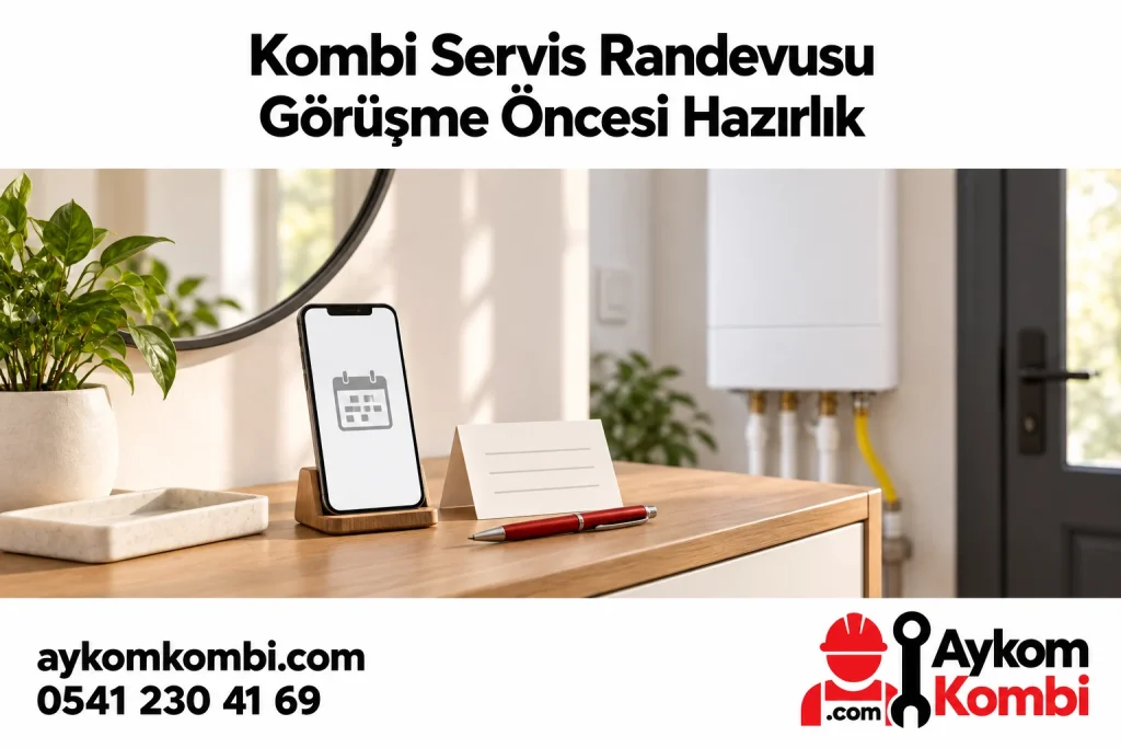 Kombi Servis Randevusu konusunu anlatan Aykom editoryal illüstrasyonu