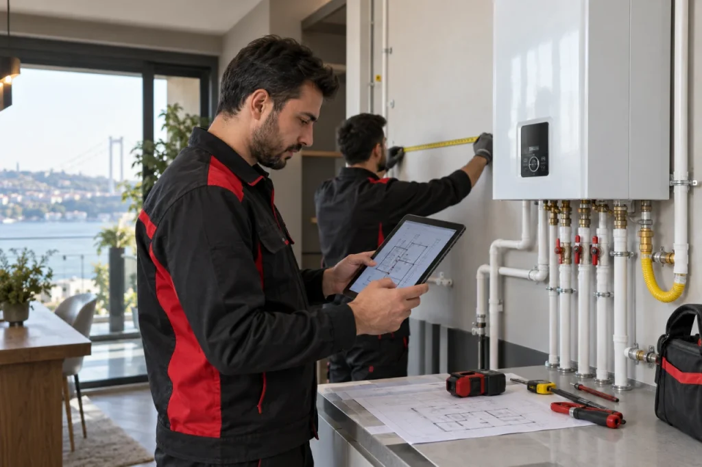 Körfez Doğalgaz Projelendirme hizmeti sırasında teknik ekip